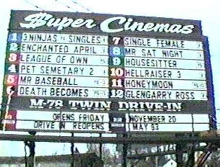 M-78 Twin/Triple Drive-In Theatre - Old Marquee - Photo From Rg